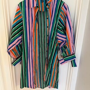Colorful Striped Long Sleeve Dress